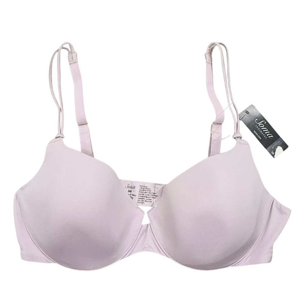 Soma Theresa Demi Bra Womens 36B Violet Ice NEW Underwire Lined Double Strap
